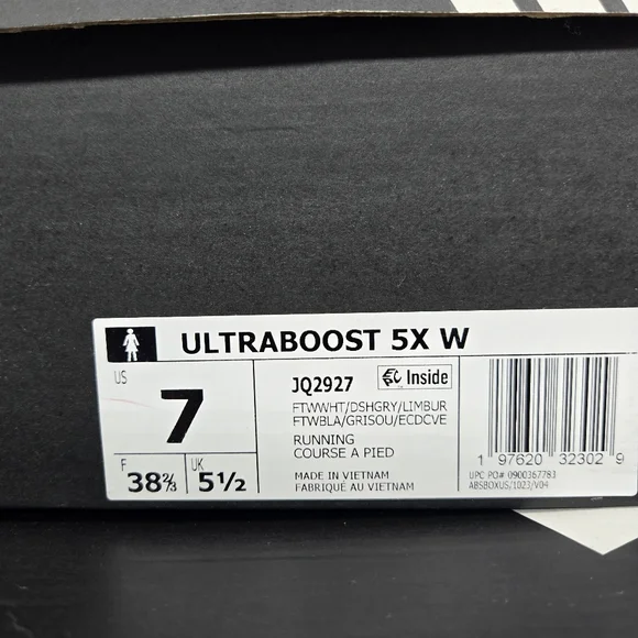New Adidas UltraBoost 5X White Lime Burst JQ2927 Women's Running Shoes Size 7 - Picture 8 of 8